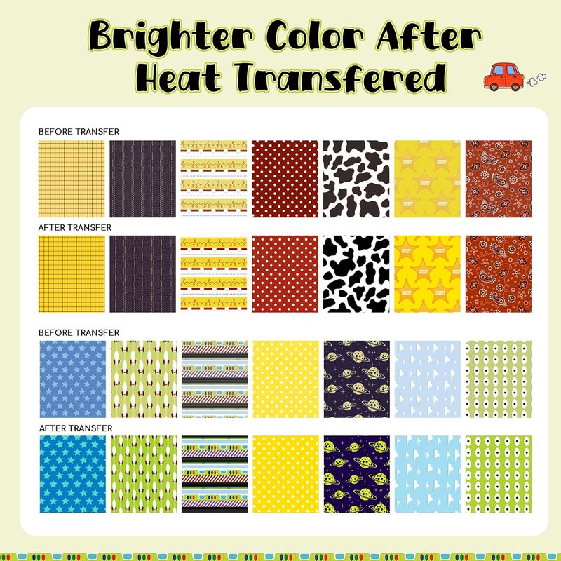 HTVSTD Sublimation Ink Transfer Sheets 14 Sheets 12'' x 10''Cow Printed Sublimation Paper Rocket/Planet/Star Pattern Transfer Sheets for Mugs Tumblers DIY Transfer Paper - Image 2